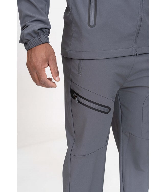 Grijze Heren Two-Piece Trainingsset met Capuchonjas en Elastische Broek