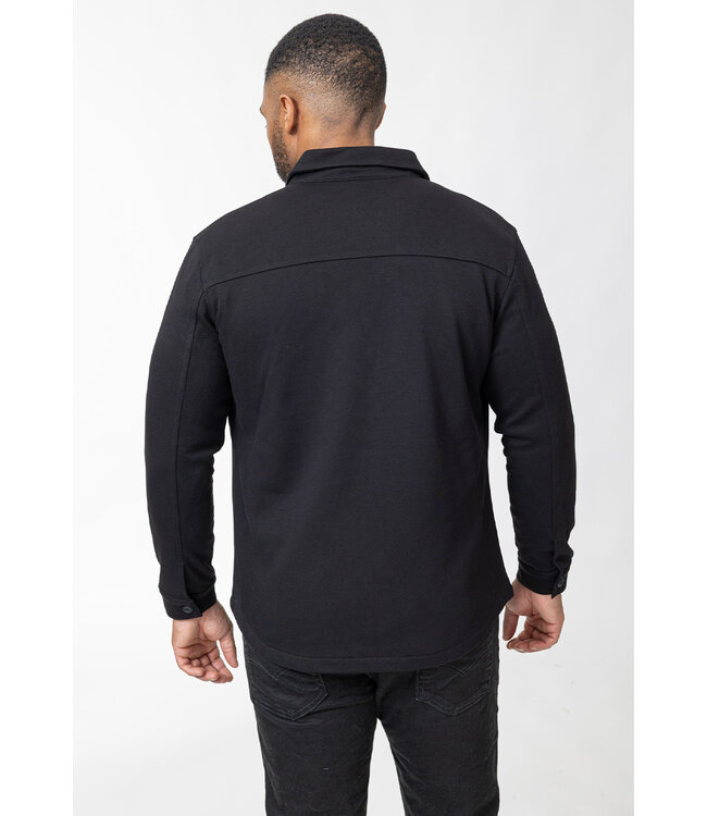 Zwarte Gewatteerde Jack met Drukknoopsluiting en Borstzak