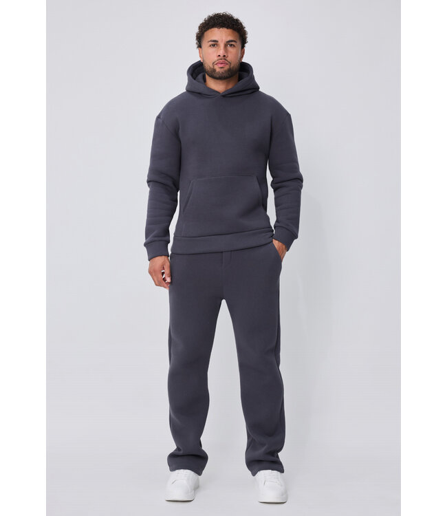 Donkergrijs Heren Huispak met Hoodie en Joggingbroek