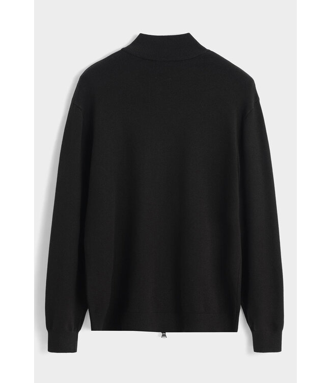 Zwart Vest met Ritssluiting en Minimalistisch Design