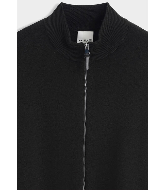 Zwart Vest met Ritssluiting en Minimalistisch Design