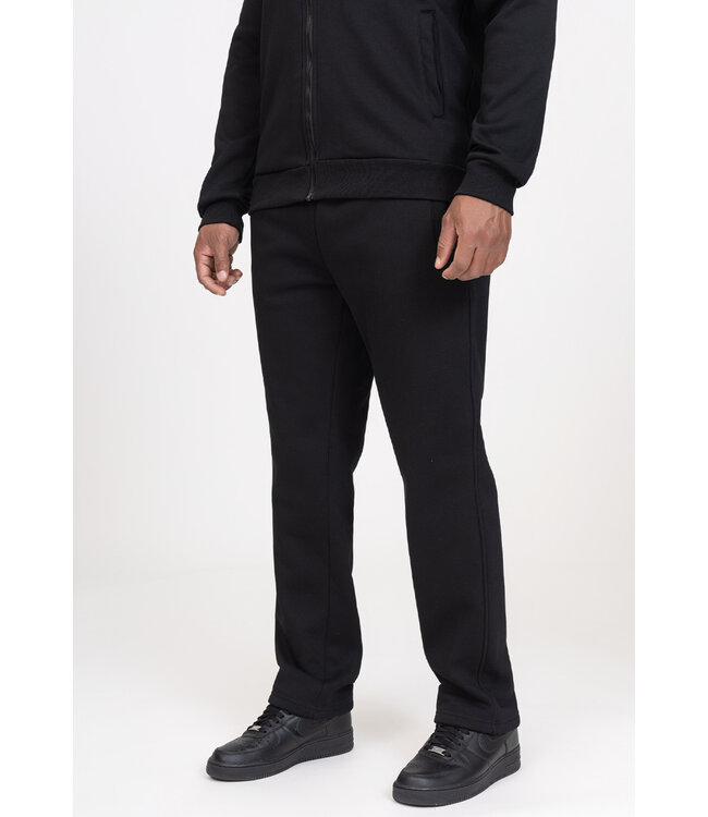 Zwart Heren Huispak met Ritssweater en Rechte Broek