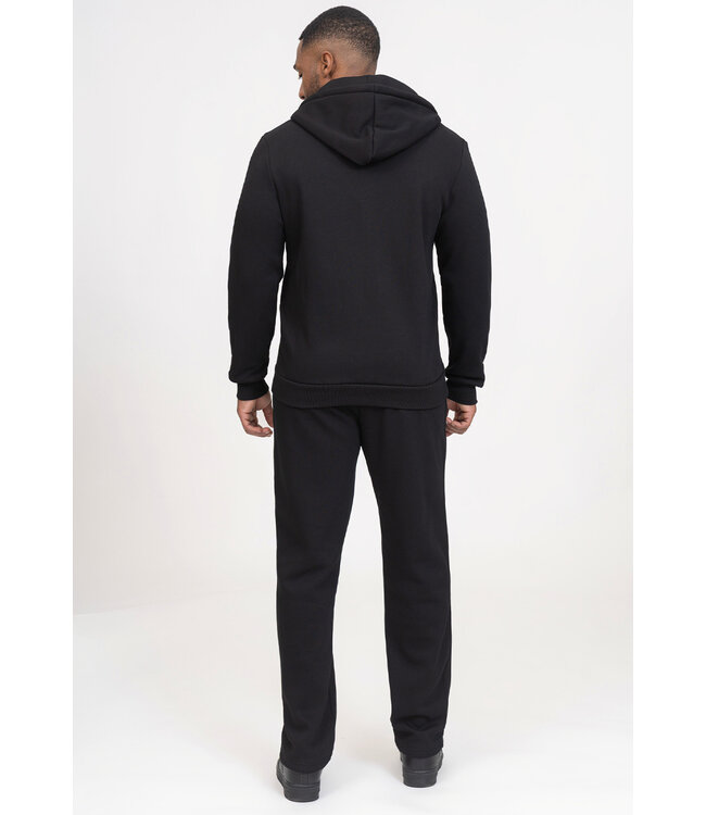 Zwart Heren Huispak met Ritssweater en Rechte Broek