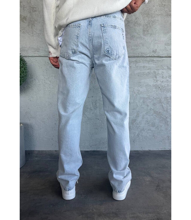 Lichtblauwe Basic Straight Fit Jeans