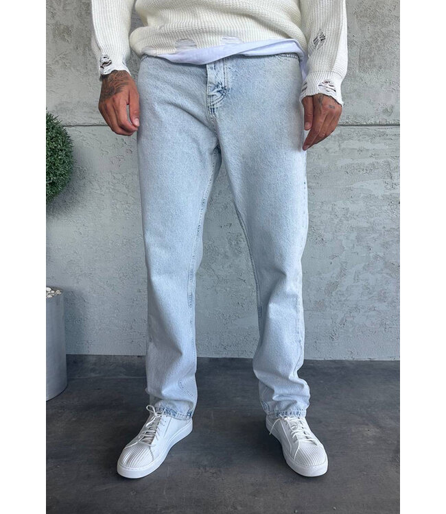 Lichtblauwe Basic Straight Fit Jeans