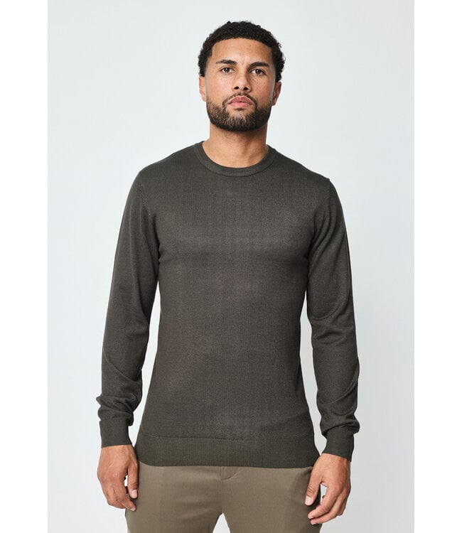 Donkergroene Fijngebreide Trui