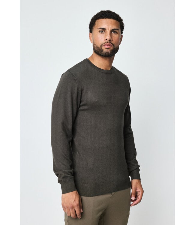 Donkergroene Fijngebreide Trui