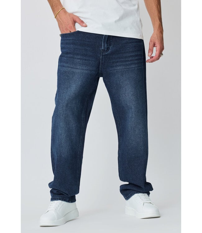 Donkerblauwe Straight Fit Jeans