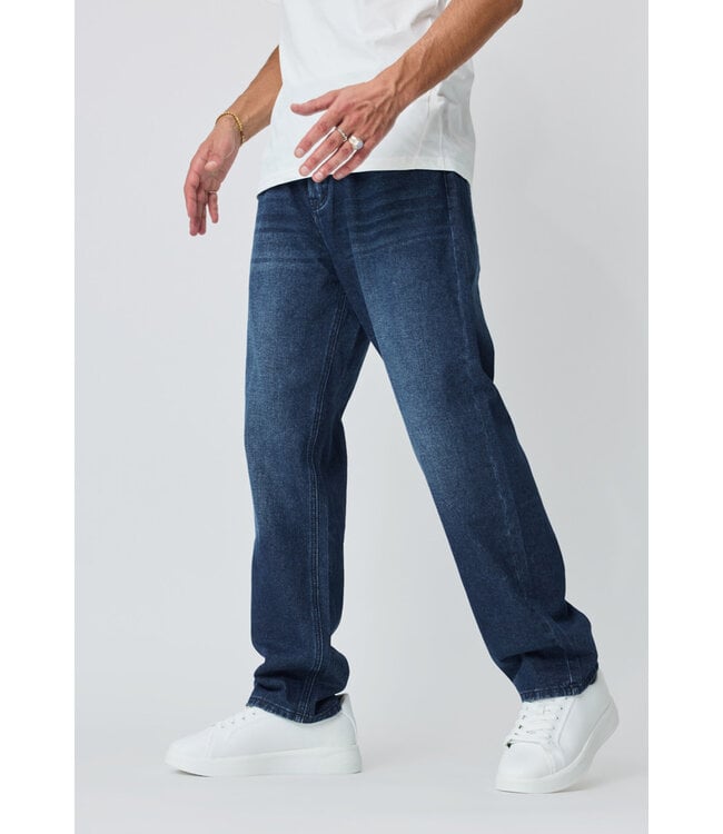 Donkerblauwe Straight Fit Jeans