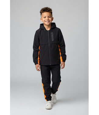 Zwart Kinder Tracksuit met Oranje Details