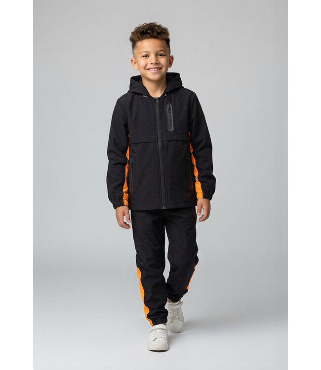 Zwart Jongens Trainingspak met Oranje Details