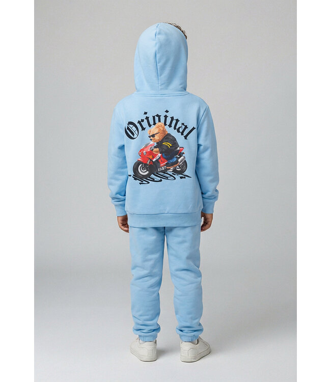 Lichtblauw Kinder Joggingpak met Hoodie