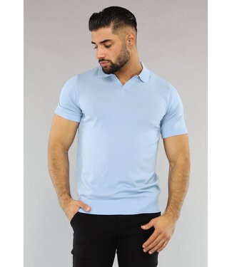 Basic Heren Polo in Lichtblauw