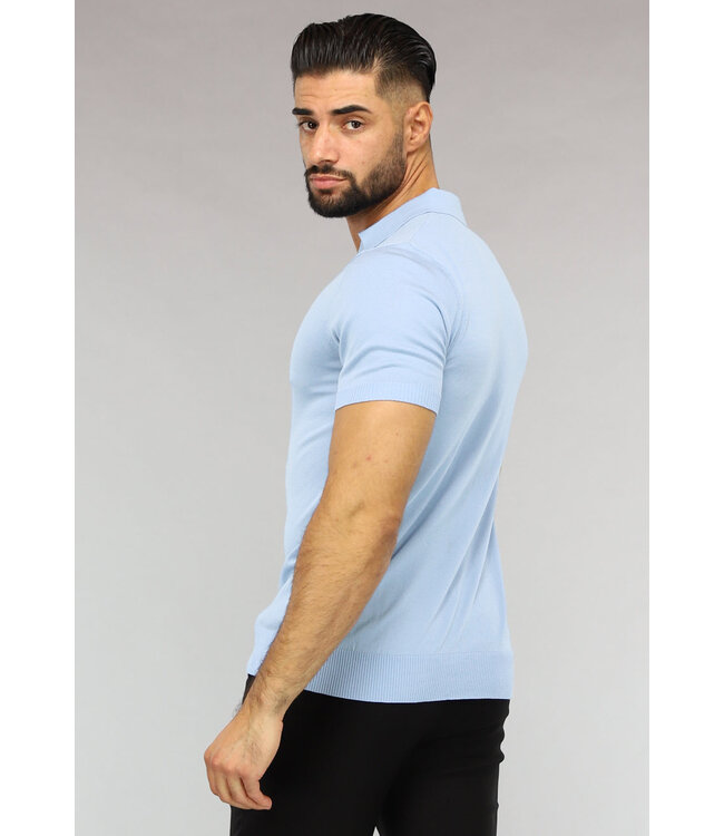 Basic Heren Polo in Lichtblauw