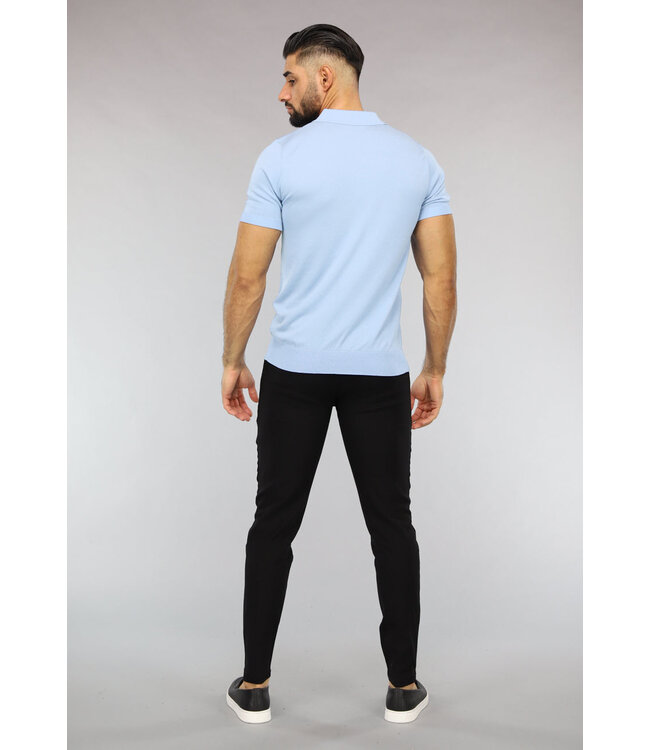 Basic Heren Polo in Lichtblauw
