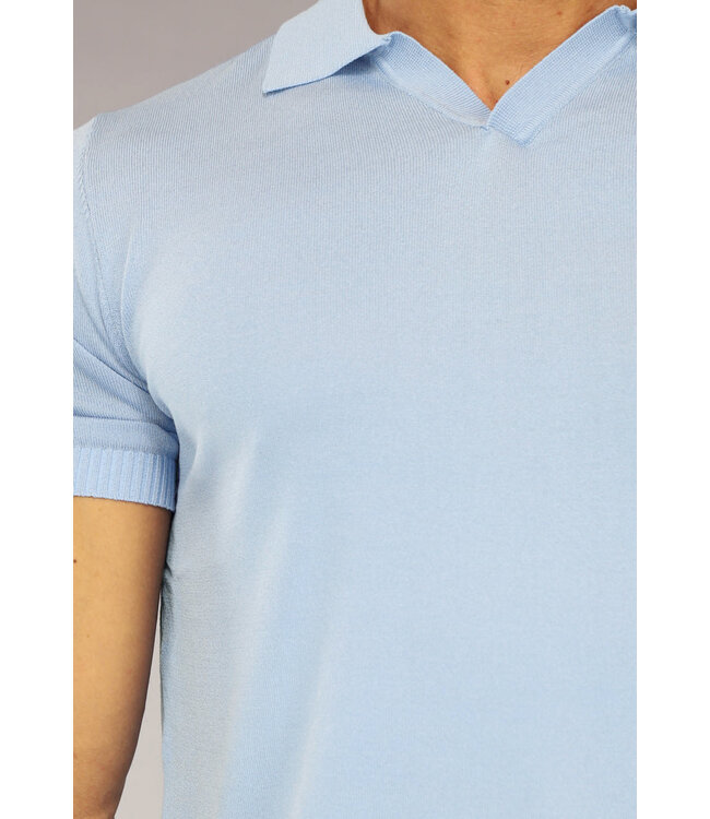 Basic Heren Polo in Lichtblauw