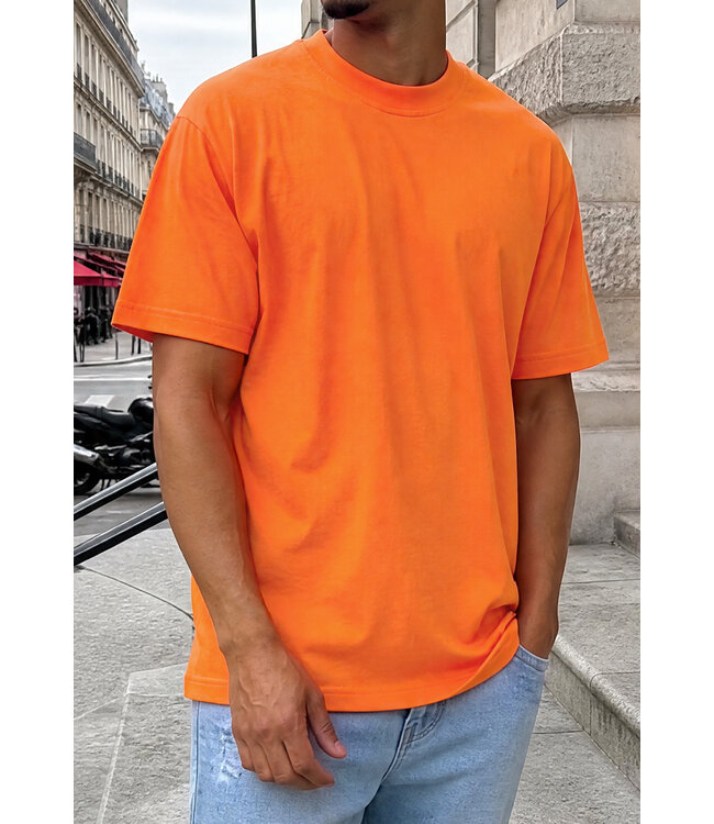 Oranje Effen Mannen T-Shirt