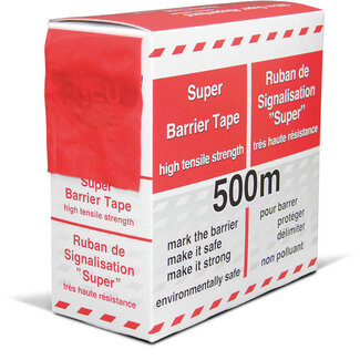 Techno Tape Ruban adhésif de barrière TechnoTape en PEHD 35 µm rouge/blanc