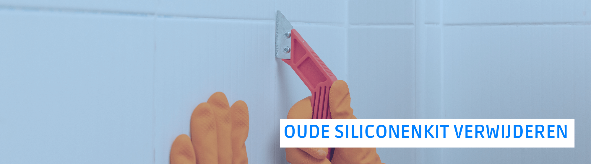 Verwijderen van siliconenkit met een stanleymes