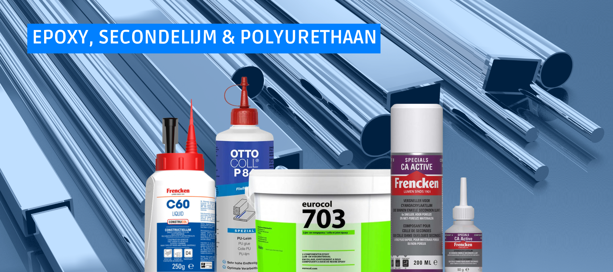 Epoxylijm, secondelijm en polyurethaanlijm voor het verlijmen van metaal