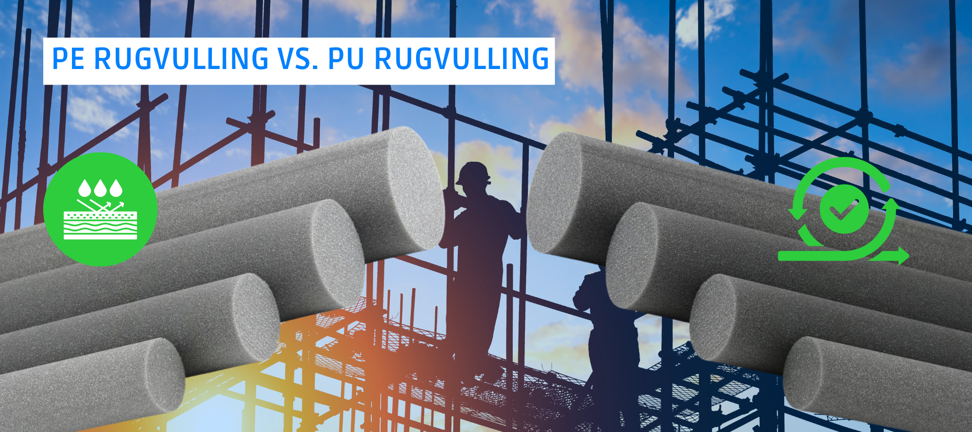 Vergelijking van PE en PU rugvulling, met hun verschillende celstructuren.