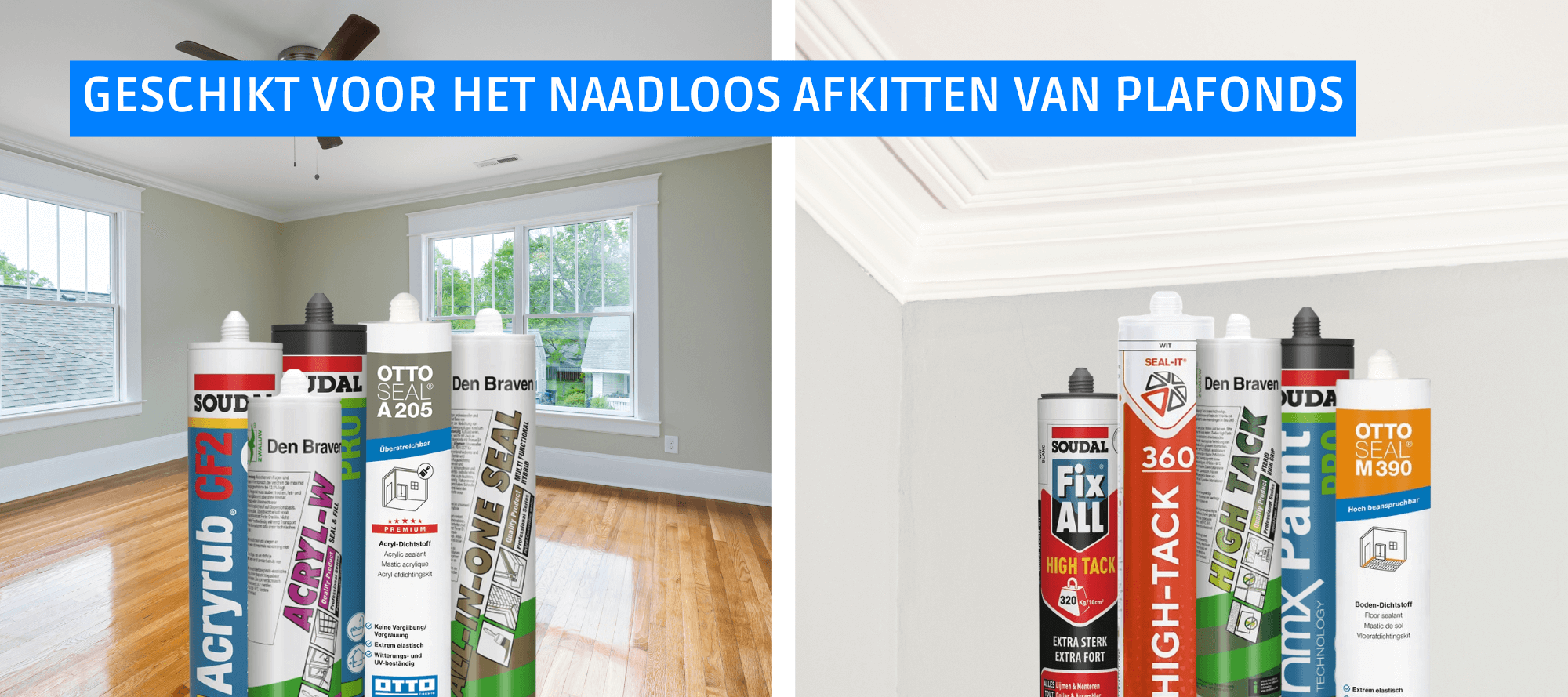 Verschillende soorten kitkokers: acrylaatkit en hybride polymeerkit, de beste kitten voor het afkitten van plafonds