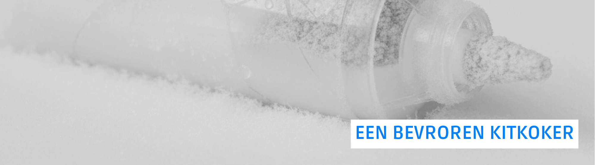 Voorbeeld van een acrylaatkit koker die bevroren is en schade vertoont door vorst.