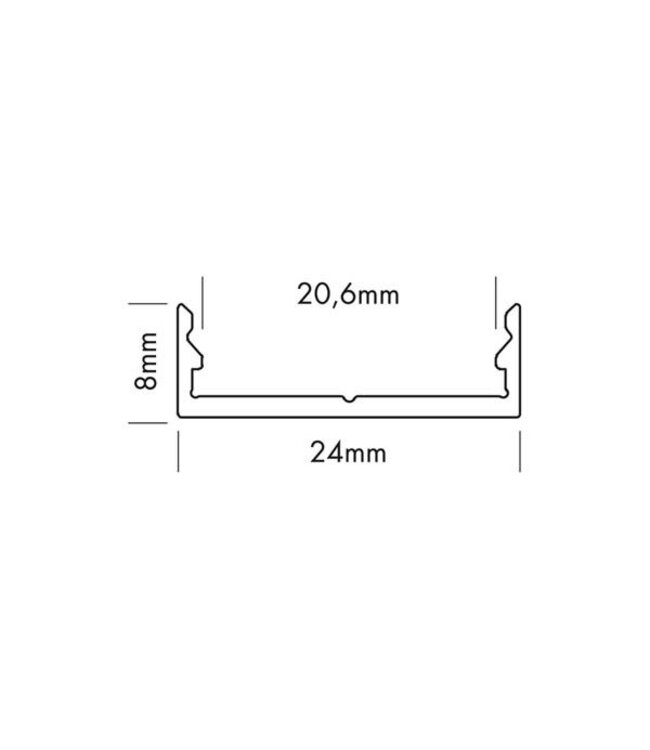 Unibright LED strip Alu profiel M-Line, extra low