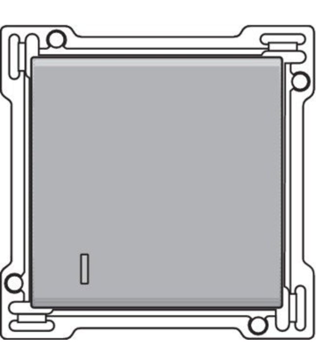 Niko afwerkingsset enkele toets met lens, kleur Sterling