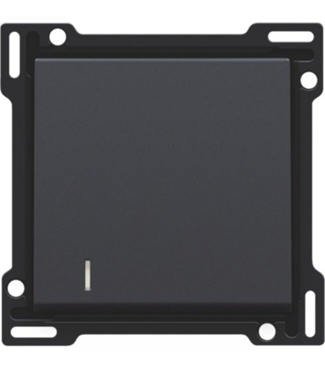 Niko afwerkingsset enkele toets met lens, kleur Athracite