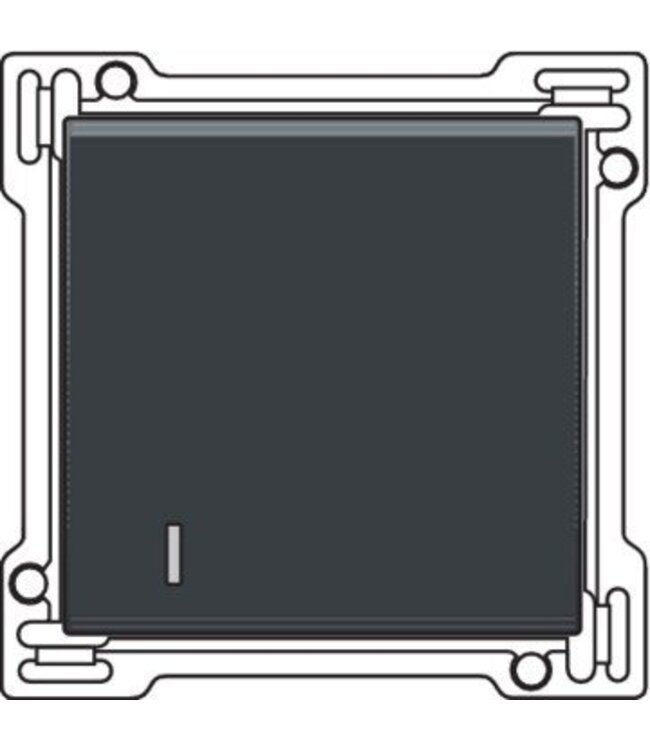 Niko afwerkingsset enkele toets met lens, kleur Athracite