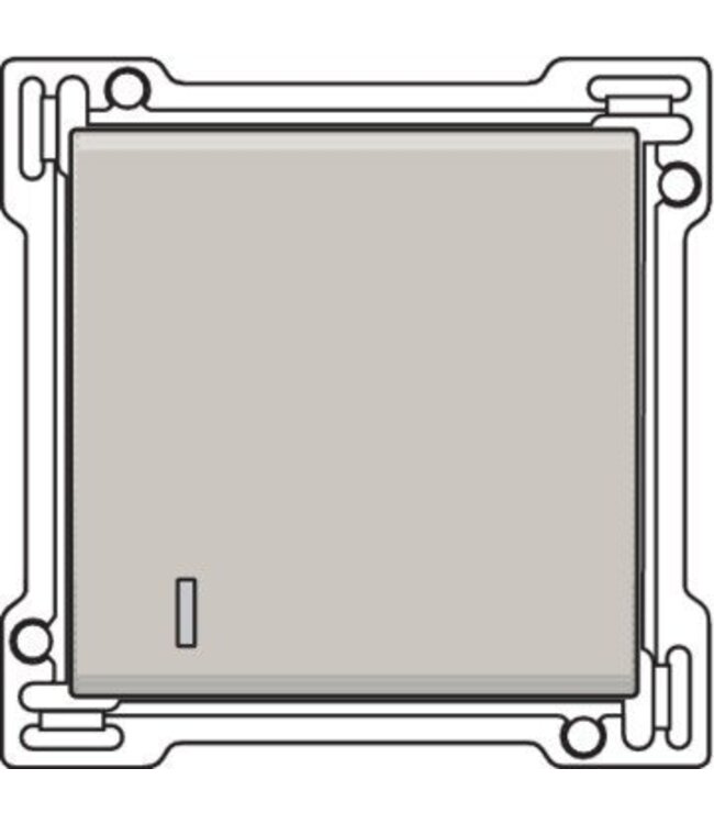 Niko afwerkingsset met lens enkele toets, kleur grijs