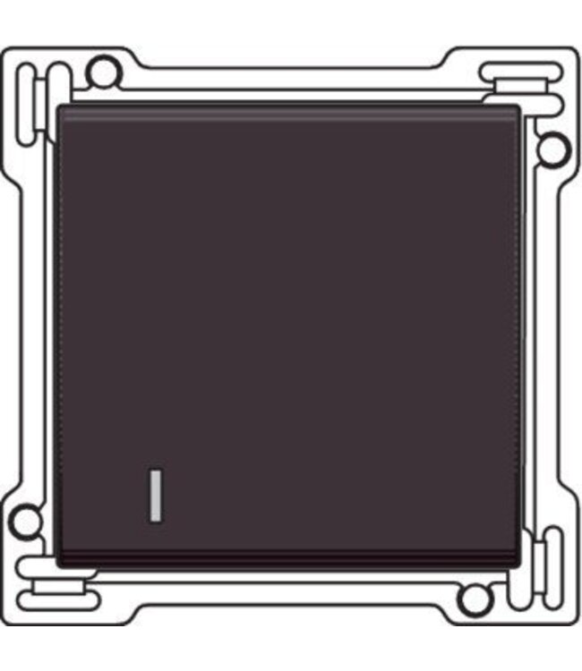 Niko afwerkingsset enkele toets met lens, kleur Bruin