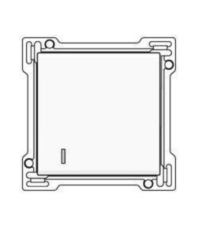 Niko afwerkingsset enkele toets met lens, kleur white steel