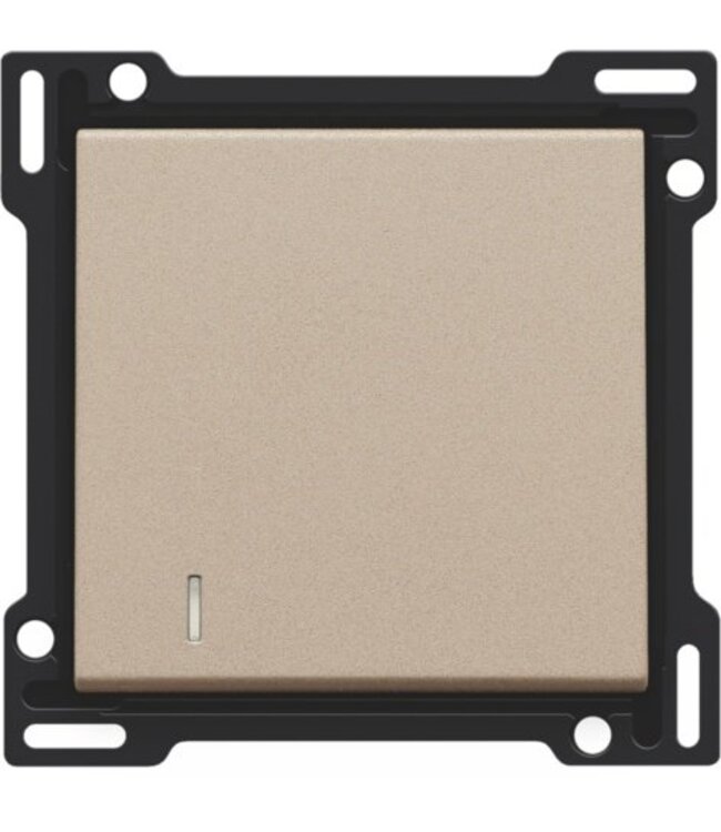 Niko afwerkingsset enkele toets met lens, kleur champagne coated