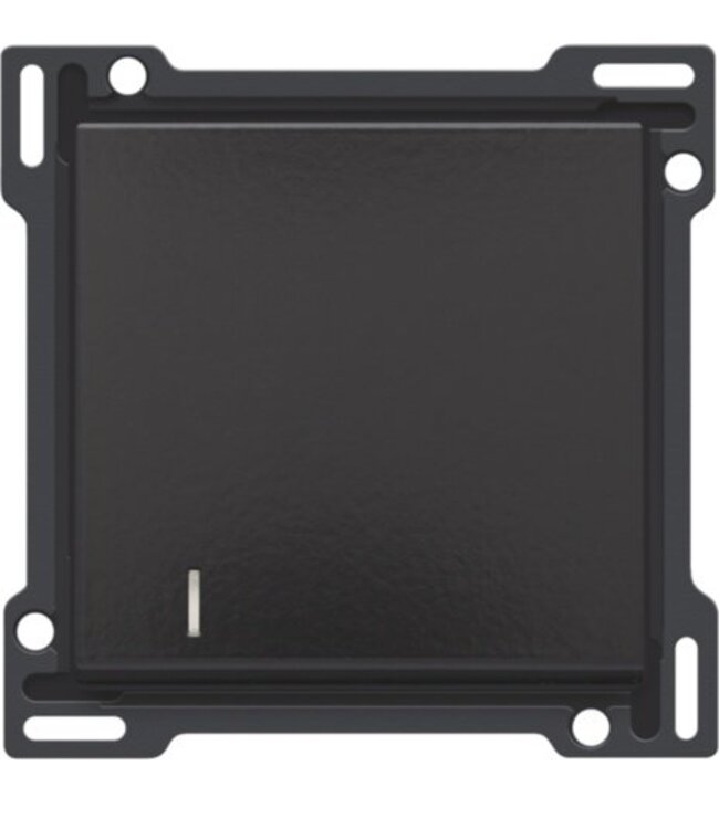 Niko afwerkingsset enkele toets met lens, kleur Piano black
