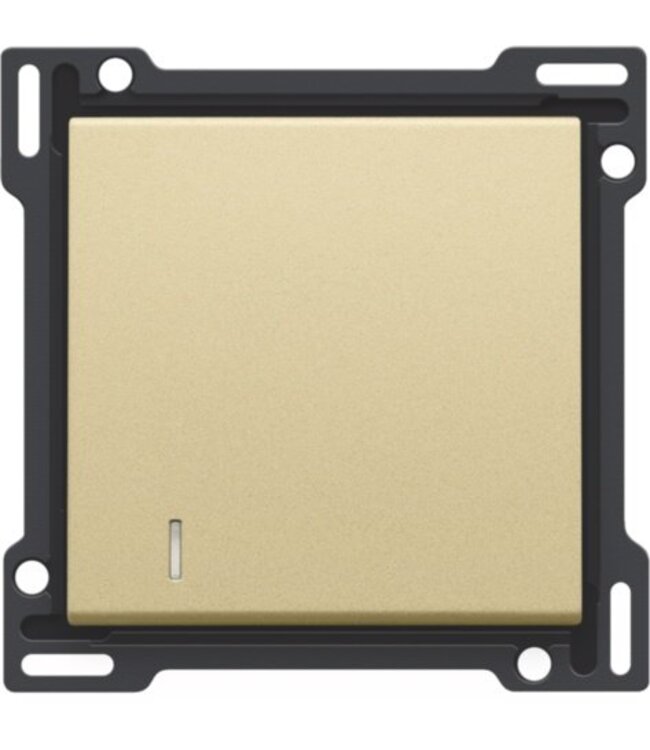 Niko afwerkingsset enkele toets met lens, kleur Alu look Gold