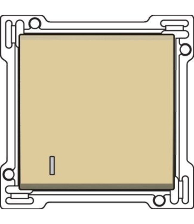 Niko afwerkingsset enkele toets met lens, kleur Alu look Gold