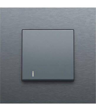 Niko afwerkingsset met lens, Alu Look Grey Steel, 220-60005