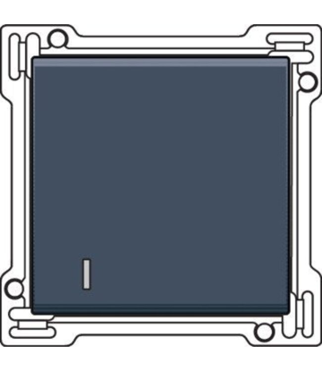 Niko afwerkingsset enkele toets met lens, kleur Alu Look Grey Steel