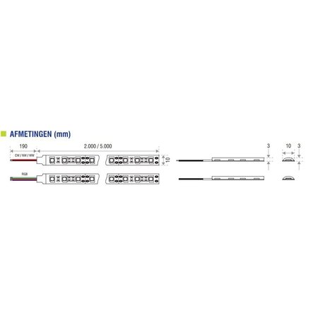 LED strip voor buiten, Warm wit - 5m