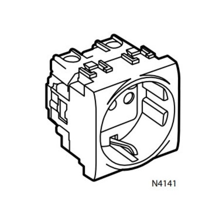 Bticino Living light schuko stopcontact met randaarde, wit