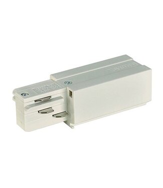 Voeding Eutrac 3F rail, aarding rechts, wit Voeding Eutrac 3F rail, aarding rechts, wit