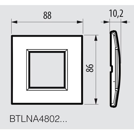 Bticino Living light afdekplaat 2 modules, antraciet