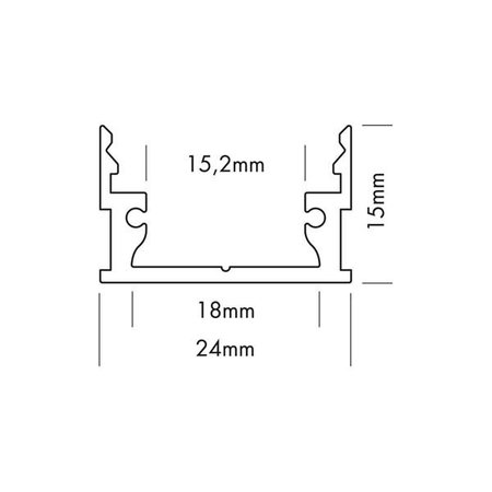 Unibright LED strip Alu profiel M-Line, low