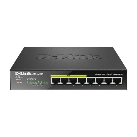 D-link Dlink PoE Ethernet switch, 8 Gigabit poorten