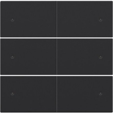 Niko Afwerkingsset voor drukknop 24V + LED met 6 contacten, kleur Piano black / 200-60150