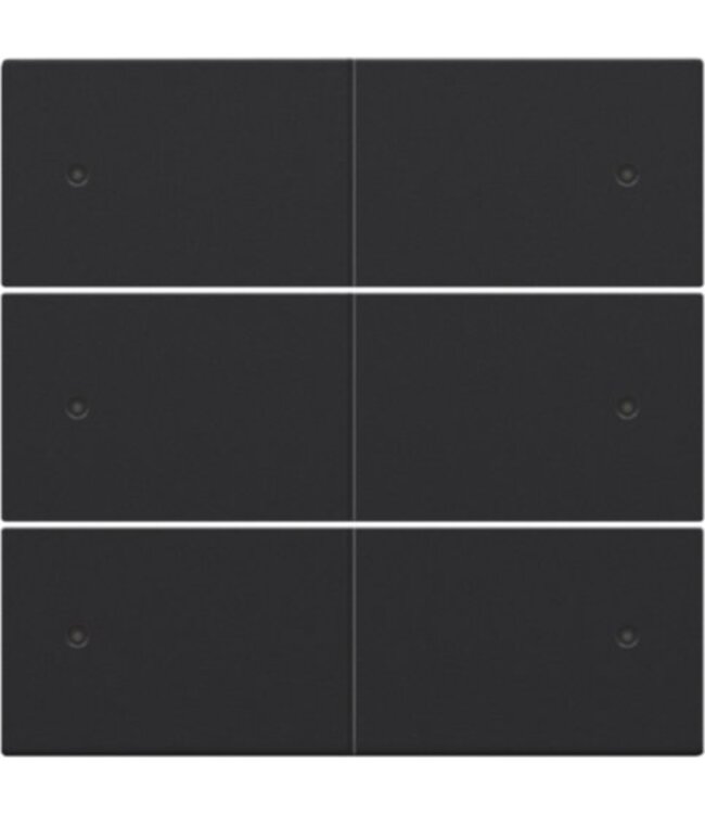 Niko Afwerkingsset voor drukknop 24V + LED met 6 contacten, kleur Piano black / 200-60150