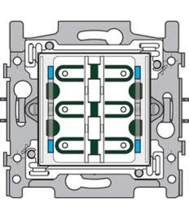 Niko Sokkel 6-voudige drukknop 24V N.O. met blauwe LED - 170-60160