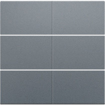 Afwerkingsset, Alu Look Grey Steel, voor drukknop 24V met 6 contacten